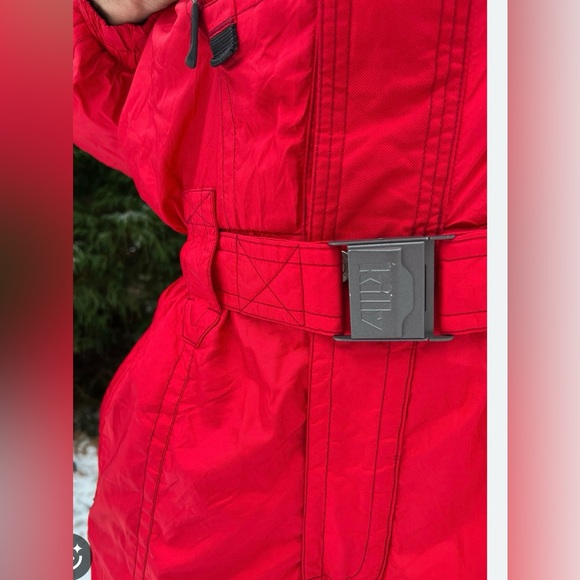 Women’s sz 8 Killy Ski Snowsuit Air & Water A.W.T Retro Red 80s France pristine - Picture 2 of 16